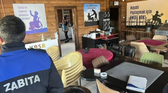 Engellilere tahsis edilen binada okey oynadılar!